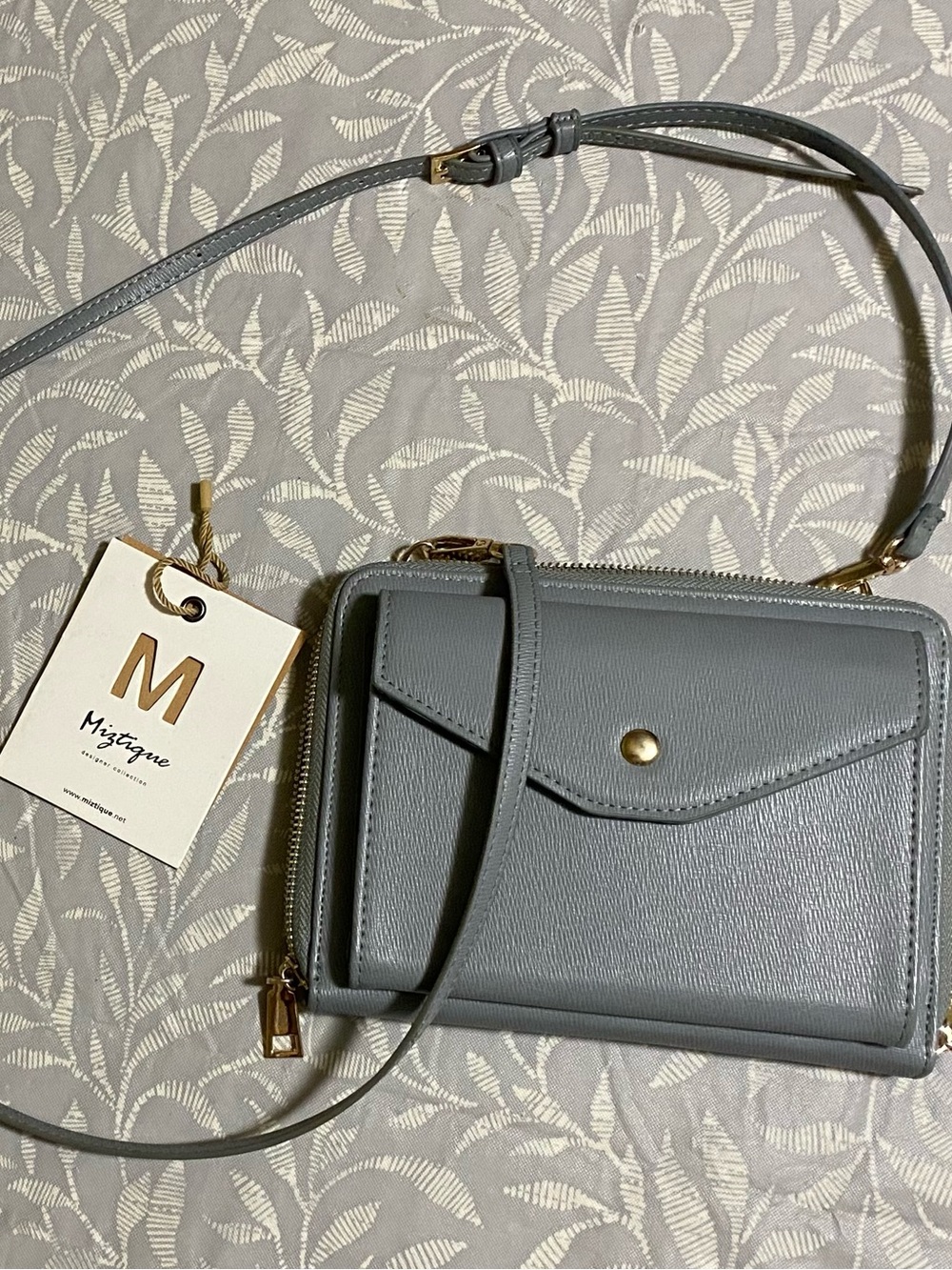Miztique Boutique Turquoise Saffiano Convertible Crossbody Wallet Purse